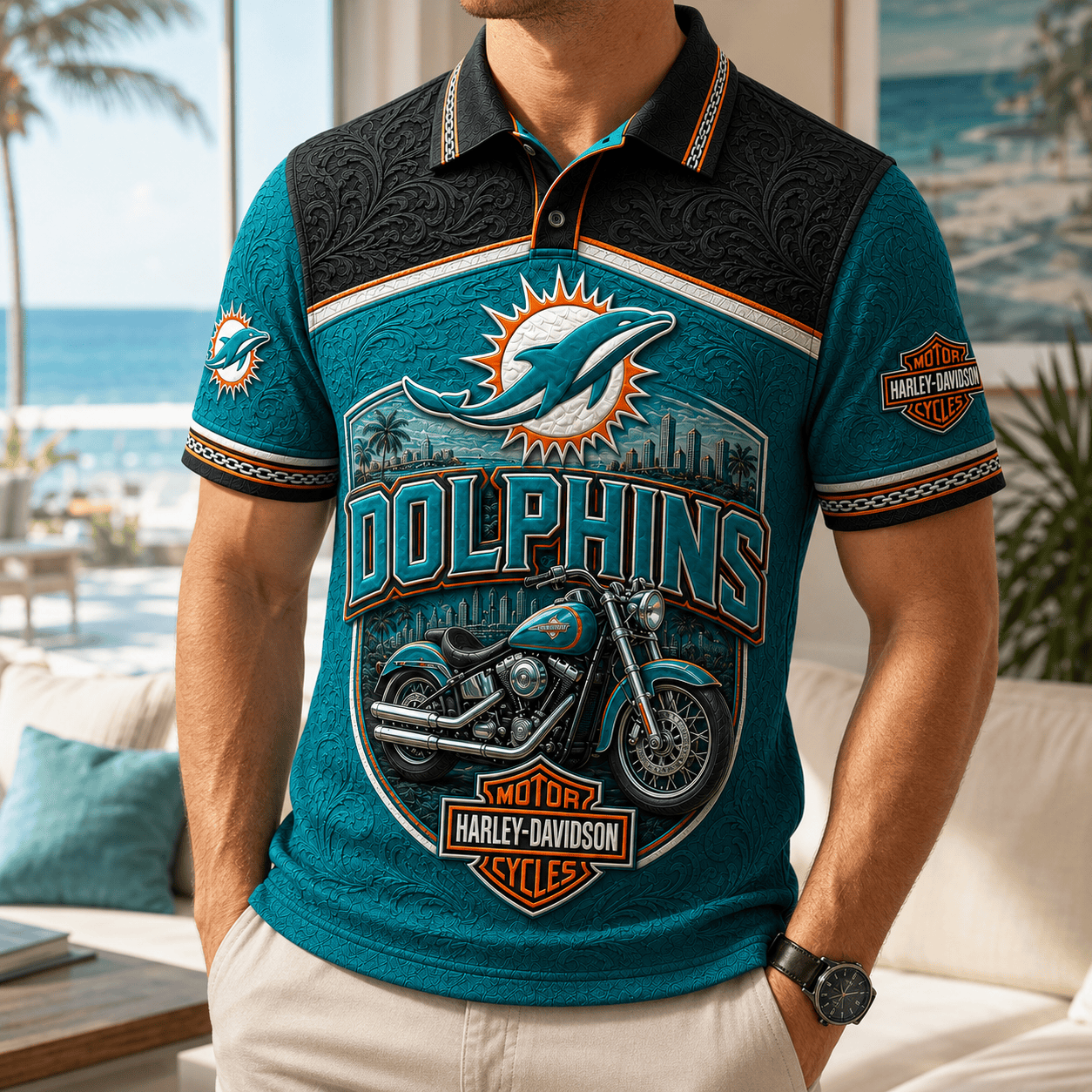 PREMIUM NYJ EMBOSS POLO SHIRT HQH