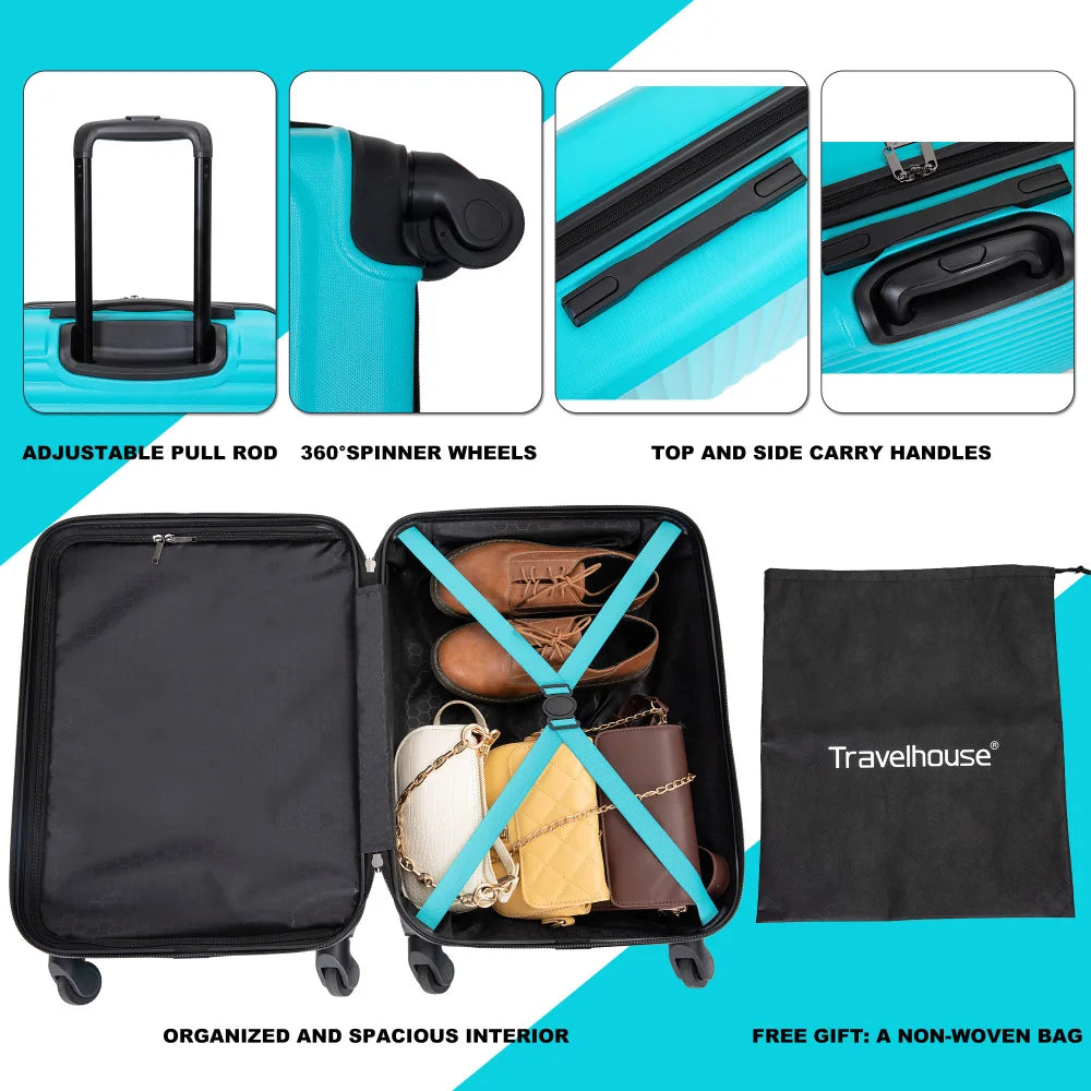 20 Inch Carry on Luggage Lightweight Hardshell Suitcase with Smooth Spinner Wheels Travel Luggage